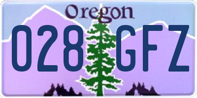 OR license plate 028GFZ