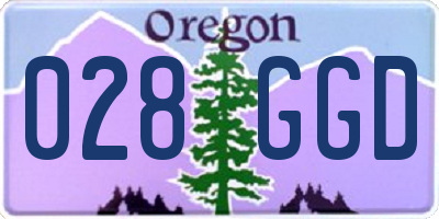 OR license plate 028GGD