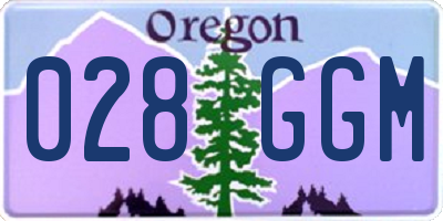 OR license plate 028GGM
