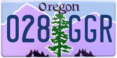 OR license plate 028GGR