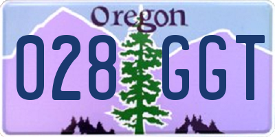 OR license plate 028GGT