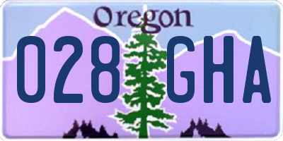 OR license plate 028GHA