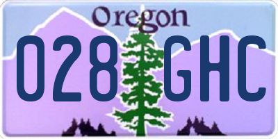OR license plate 028GHC