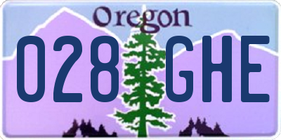 OR license plate 028GHE