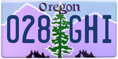OR license plate 028GHI