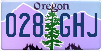 OR license plate 028GHJ