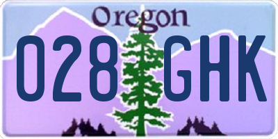 OR license plate 028GHK