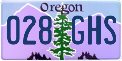 OR license plate 028GHS