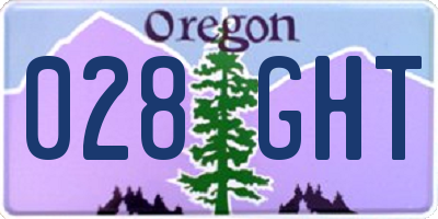 OR license plate 028GHT