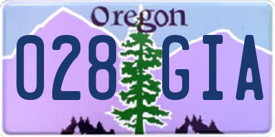 OR license plate 028GIA