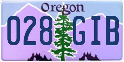 OR license plate 028GIB