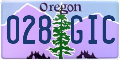 OR license plate 028GIC
