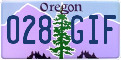 OR license plate 028GIF