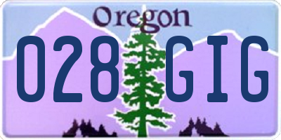OR license plate 028GIG