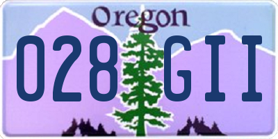 OR license plate 028GII