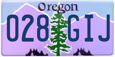 OR license plate 028GIJ