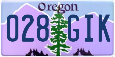 OR license plate 028GIK