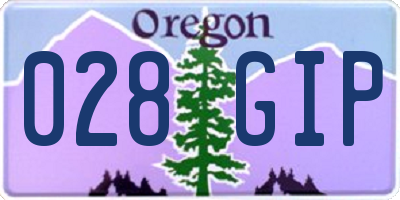 OR license plate 028GIP
