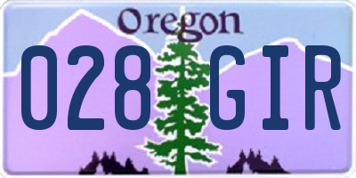 OR license plate 028GIR