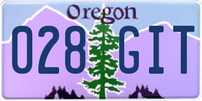 OR license plate 028GIT