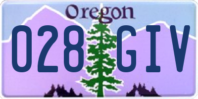 OR license plate 028GIV
