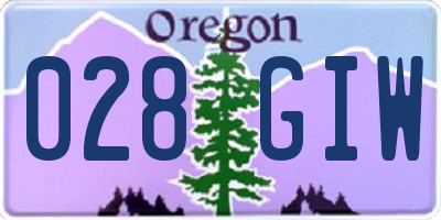 OR license plate 028GIW