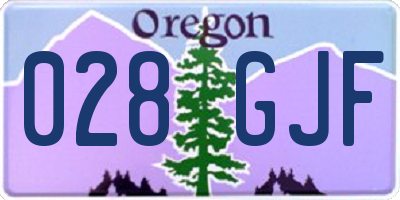 OR license plate 028GJF