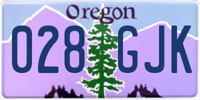 OR license plate 028GJK