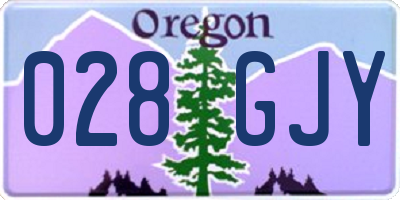 OR license plate 028GJY