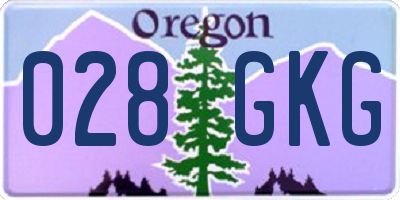 OR license plate 028GKG