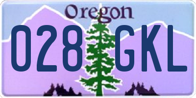 OR license plate 028GKL