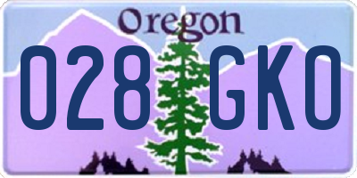 OR license plate 028GKO