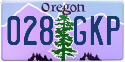 OR license plate 028GKP