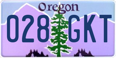 OR license plate 028GKT