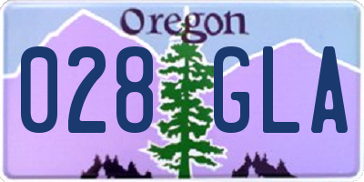 OR license plate 028GLA