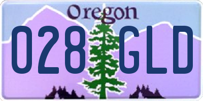 OR license plate 028GLD