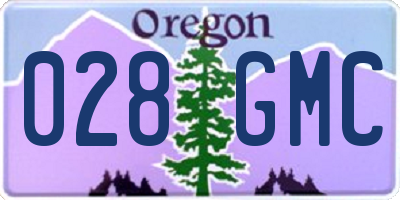 OR license plate 028GMC