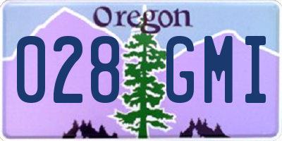 OR license plate 028GMI