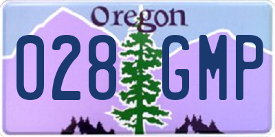OR license plate 028GMP