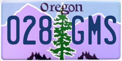 OR license plate 028GMS