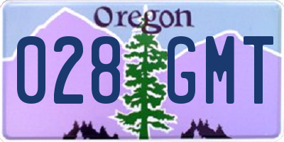 OR license plate 028GMT