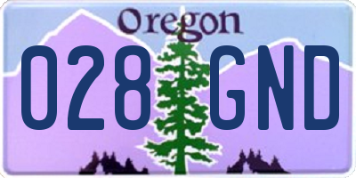 OR license plate 028GND