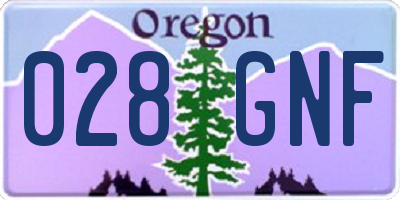 OR license plate 028GNF