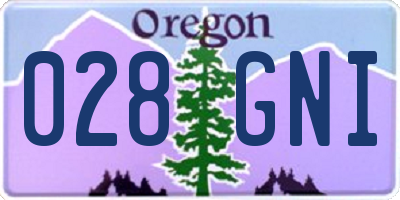 OR license plate 028GNI