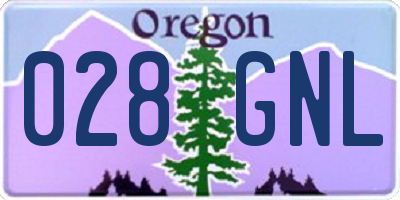 OR license plate 028GNL