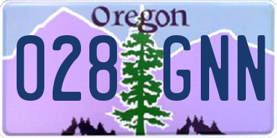 OR license plate 028GNN