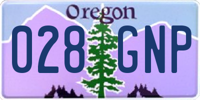 OR license plate 028GNP