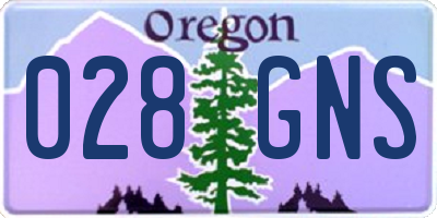 OR license plate 028GNS