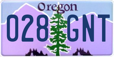 OR license plate 028GNT