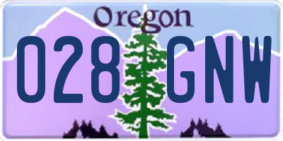 OR license plate 028GNW